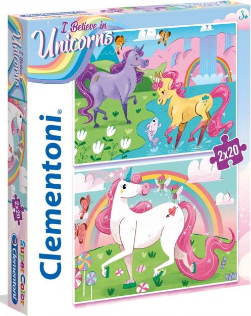 CLEMENTONI puzzle věřím v jednorožce 2×20 dílků