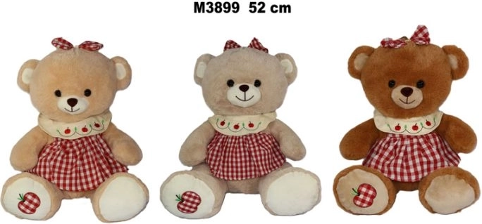 Plyšový medvěd v šatech 52 cm - 1 kus