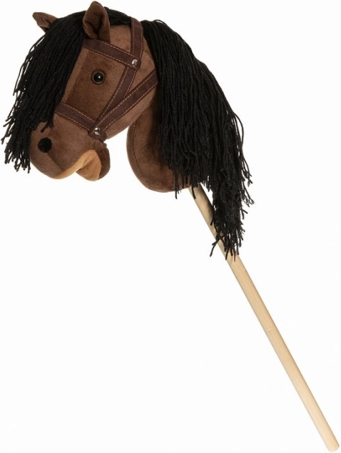 Koník na tyči Hobby Horse hnědý s opraťmi 80cm