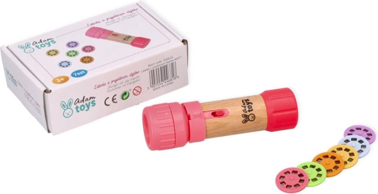 Růžová dětská svítilna s projektorem Adam Toys