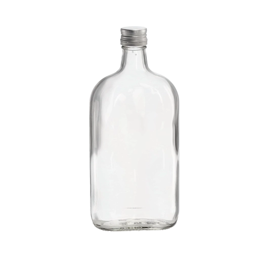 Plochá skleněná láhev 500 ml s hliníkovým šroubovacím uzávěrem