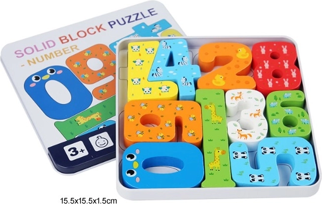 Dřevěné puzzle s čísly