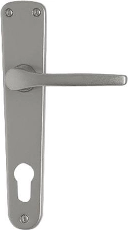 Klika se štítem MONET pro cylindrickou vložku 90 mm, hliník, stříbrná