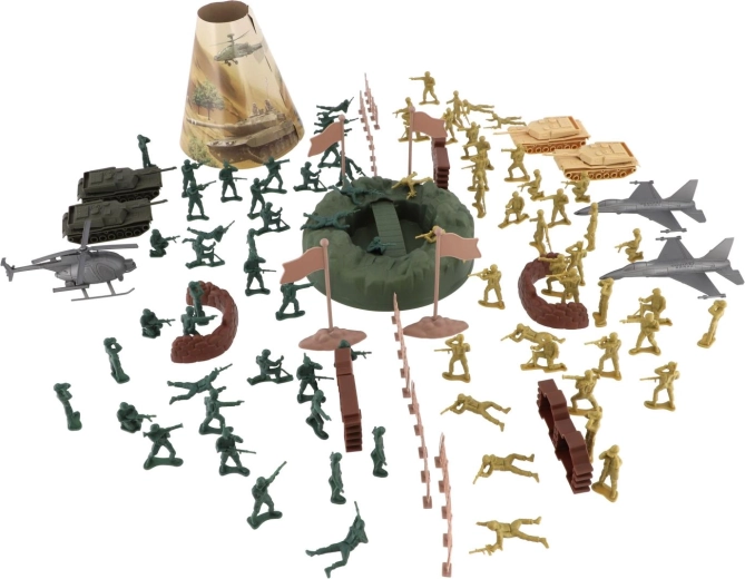 Různorodé figurky a vozidla