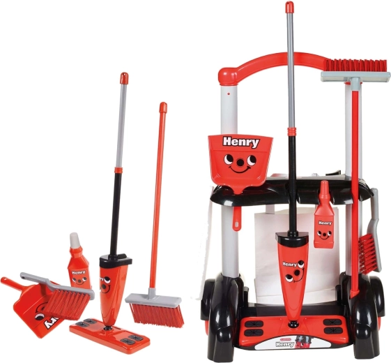 Dětský úklidový vozík Casdon Henry Little Helper s mopem a koštětem