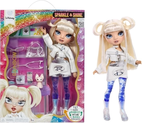 Rainbow High Sparkle & Shine white – sběratelská módní panenka s třpytivým efektem