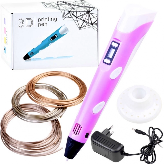 3D pero s náplněmi pro kreativní tvoření – Růžová