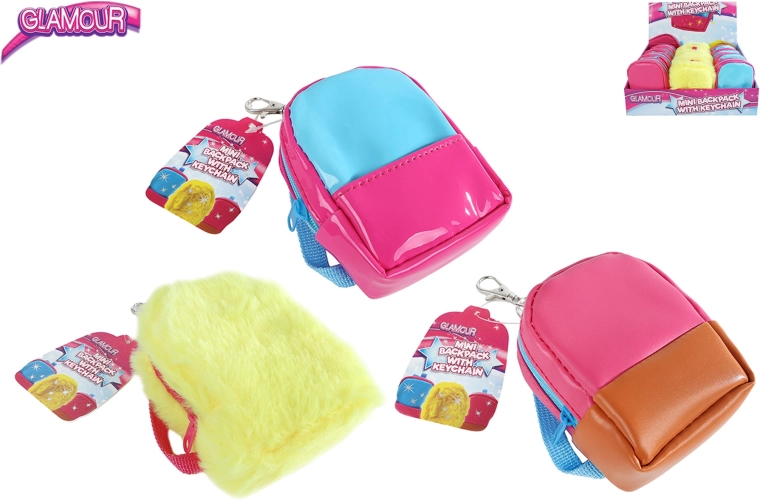 Mini batůžek Glamour s přívěskem na klíče, 10 cm