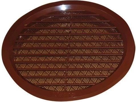 Větrací mřížka se síťovinou, průměr 125 mm, hnědá