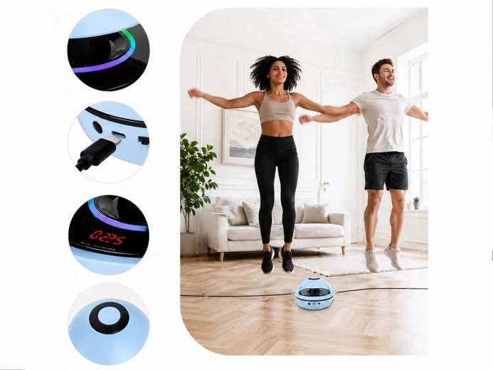 Bluetooth hudba a světelné efekty pro zábavnější cvičení
