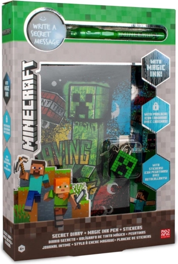 Minecraft tajný deník s kouzelným UV perem a samolepkami