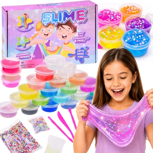 Sada na výrobu slizu slime – 24 barev a doplňky