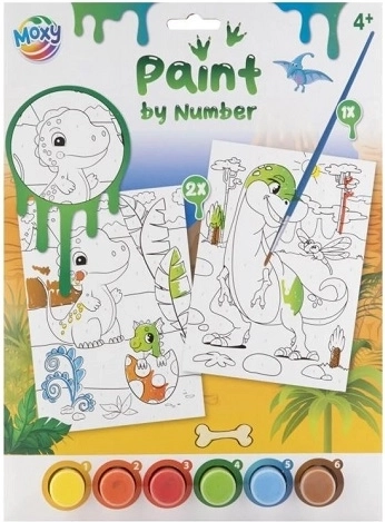 Malování podle čísel A4 – Dinosauři