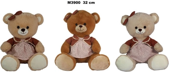 Plyšový medvídek v šatech 32 cm - 1 kus
