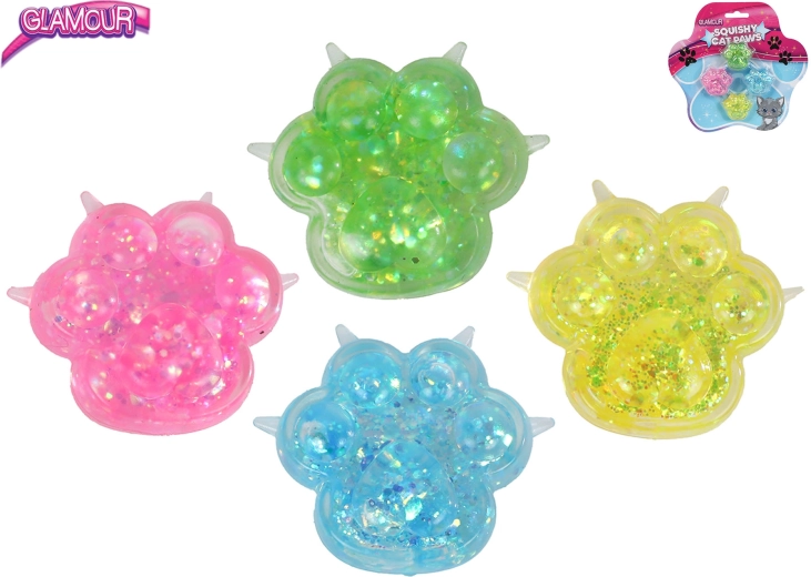 Glamour mini strečové gumičky do vlasů s motivem kočičí tlapky Sugar (4 ks)