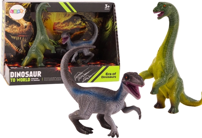 Sada figurek dinosaurů – brachiosaurus a velociraptor (2 ks)