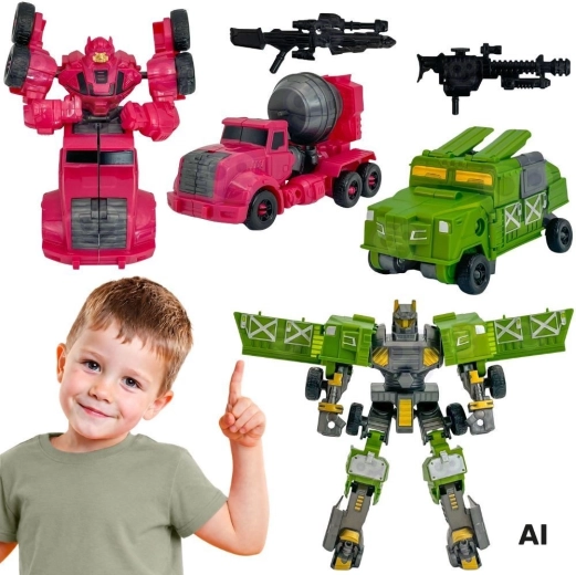 Woopie transformující roboti 4 v 1 bojová vozidla