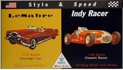 Plastikový model aut Style & Speed Le Sabre "Concept Car" a Indy Racer (Glencoe Models)