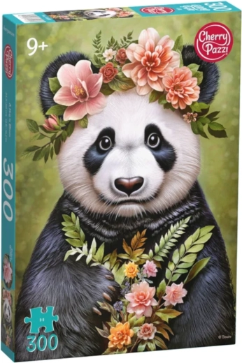 Cherry Pazzi puzzle Panda s květinami 300 dílků