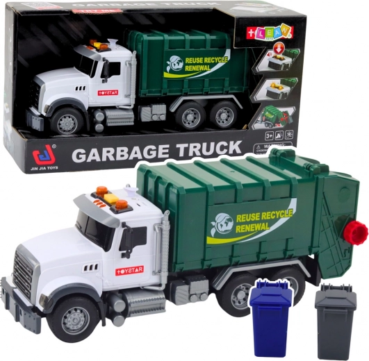 Dětské popelářské auto se světly a zvuky 1:14, zelené