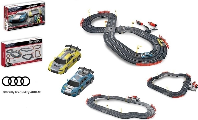 Elektrická závodní dráha Audi R8 LMS GT3 EVO 3v1 s USB napájením