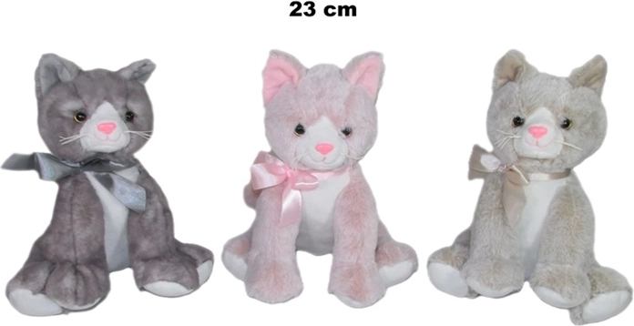 Plyšová kočka 23 cm (mix barev)