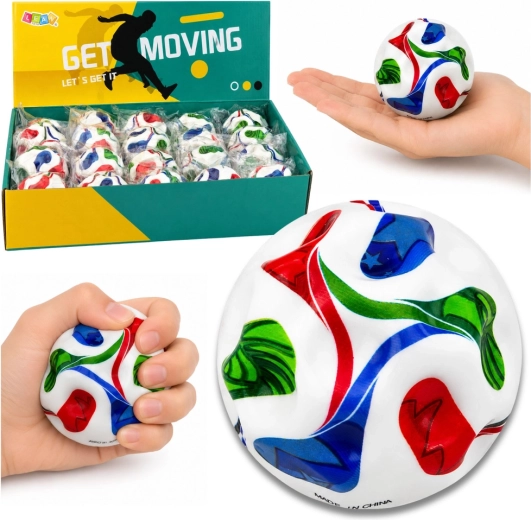 Pěnový antistresový míček s důlky motiv fotbal 7 cm - 1 kus