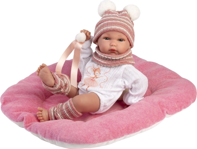 Llorens new born holčička – realistická panenka miminko 35 cm, celovinylové tělo do vody
