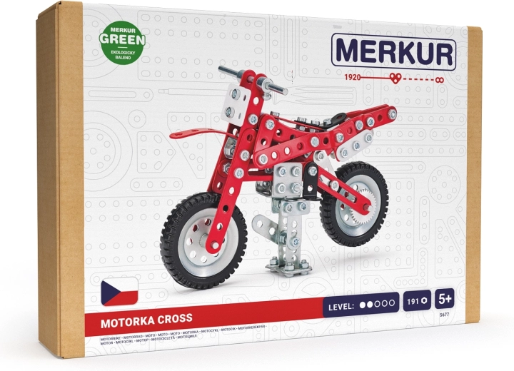 Merkur stavebnice Dirtbike – kovová motorka, 191 dílků