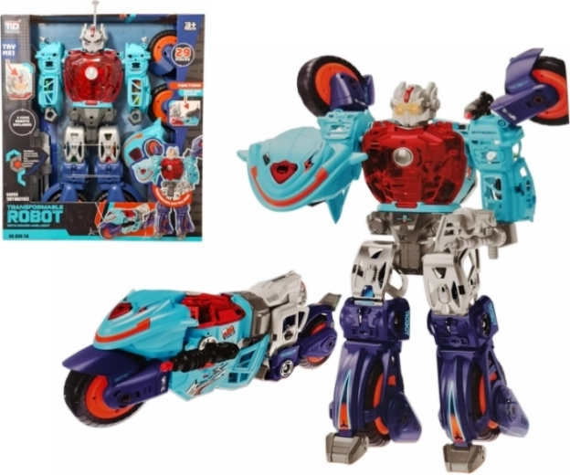 Transformační robot 2v1 motorka se světlem a zvukem