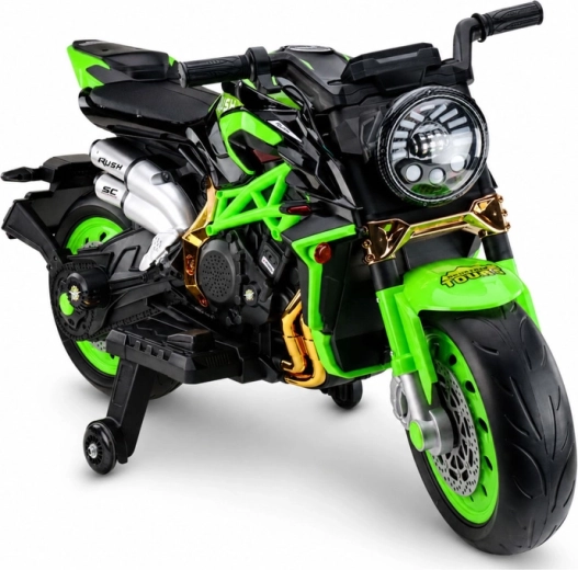 Dětská elektrická motorka XW-07 se svítícími LED koly zelená