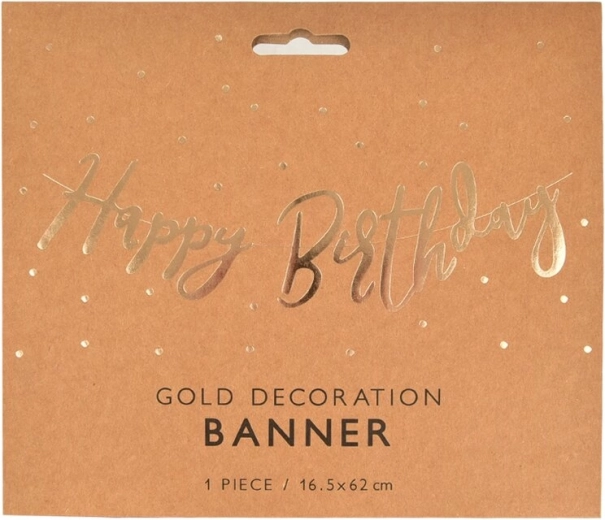 Girlanda Happy Birthday zlatá papírová