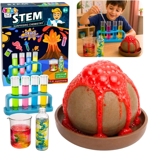 Edukativní sada malý chemik – 14 experimentů včetně sopky