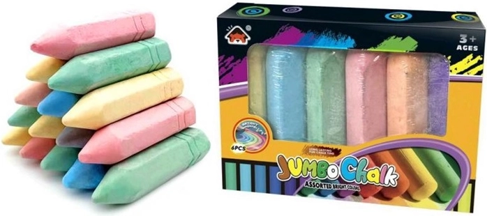 Barevné jumbo křídy – 6 ks