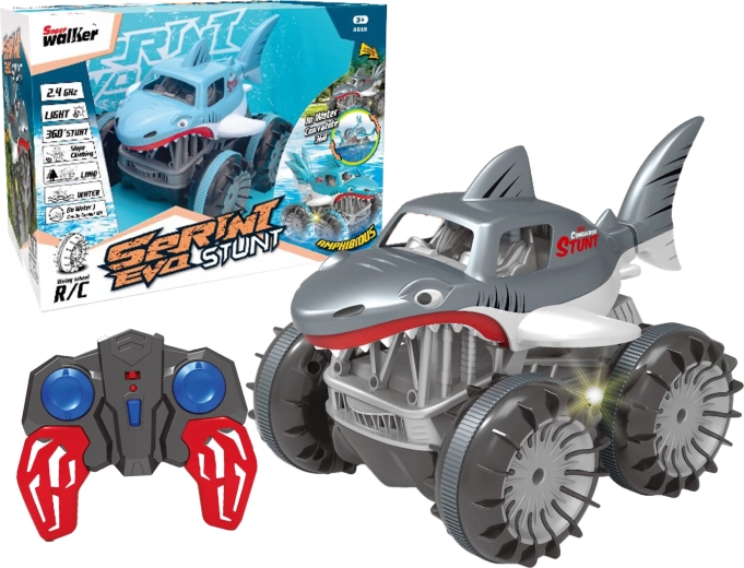 R/C obojživelné kaskadérské auto Žralok 4WD 2,4 GHz