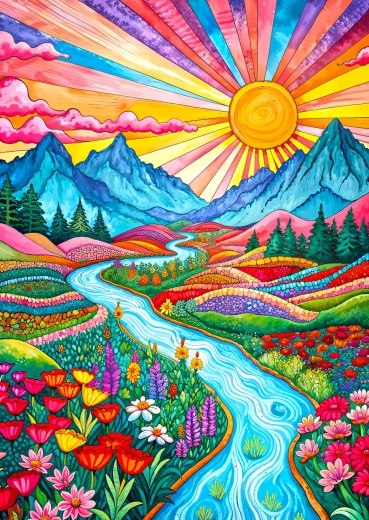 Enjoy puzzle Barevná vysočina 1000 dílků