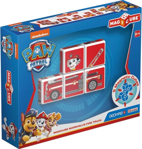 Geomag magnetické kostky Magicube Tlapková patrola – Marshall v hasičském autě
