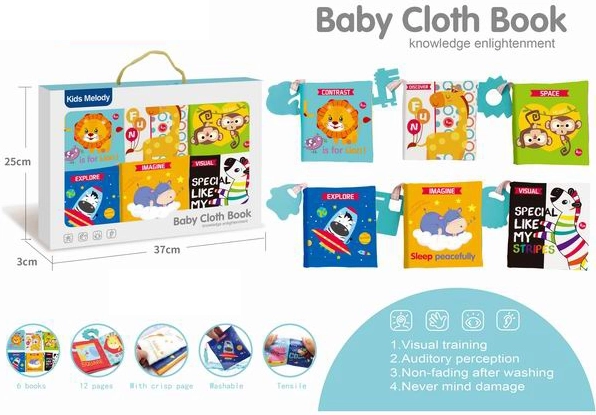 textilní knížky pro děti se zvířátky a kousátkem