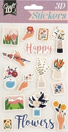 3D samolepky Happy flowers