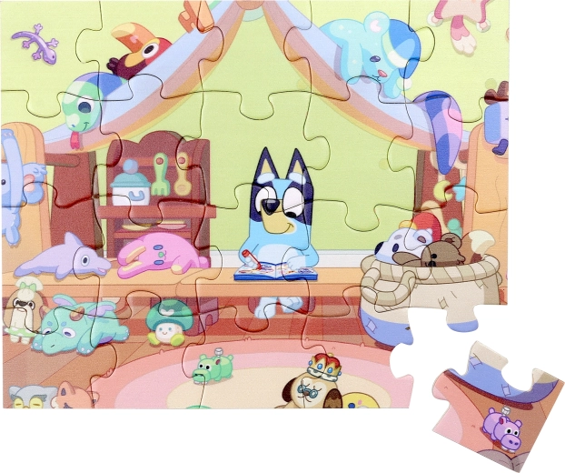 Dřevěné puzzle Bluey – 20 dílků
