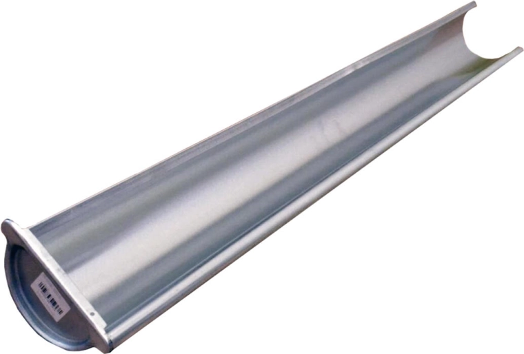 Koncový žlab levý 250 mm, délka 1 m, pozinkovaná ocel