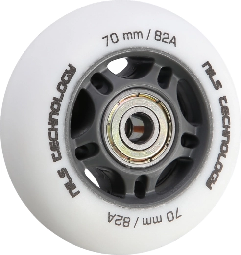 Matná kolečka NILS Extreme PU 70 mm 82A s ložisky ABEC 9, bílá, 4 ks