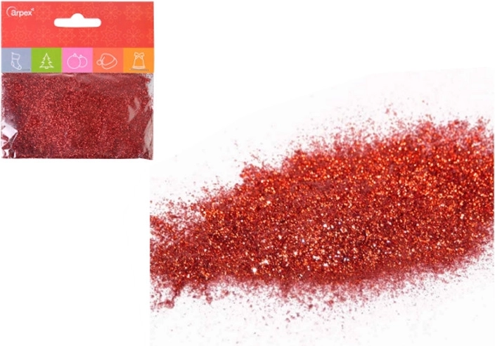 Sypké červené třpytky (brokát) 15 g