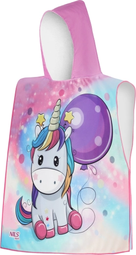 Dětské pončo z mikrovlákna s kapucí NILS Aqua Unicorn