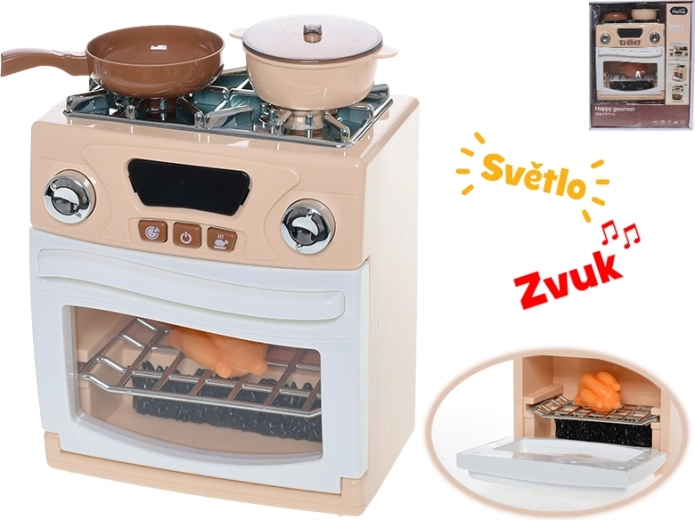 Dětský sporák s troubou, světlem, zvukem a doplňky