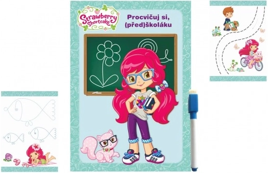Akim procvičuj si (před)školáku jahůdka 2 (Strawberry Shortcake) set s popisovačem