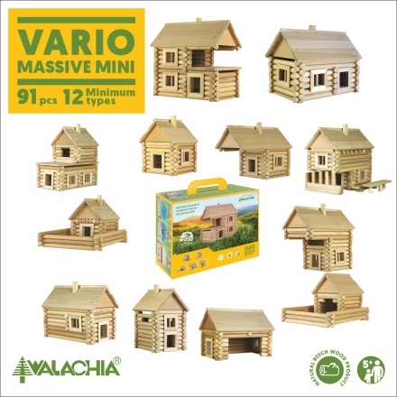 Dřevěná stavebnice VARIO MASSIVE mini – 91 dílů