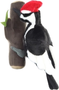Plyšový datel na větvi 33 cm eco friendly