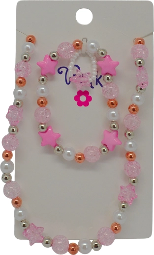 Kreativní set náhrdelník a náramek – perly a hvězdy