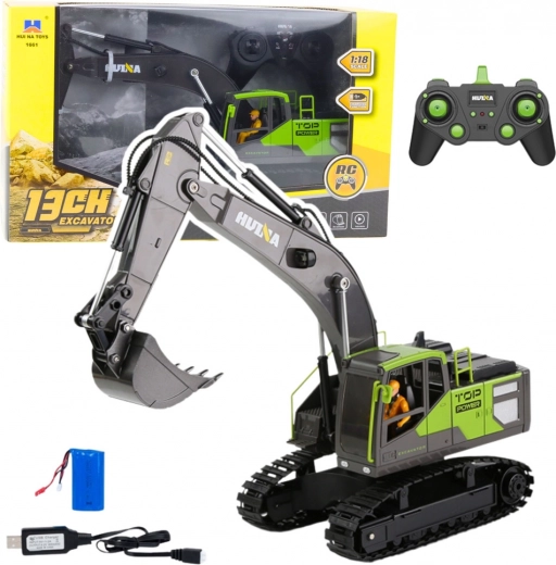 Pásová RC rypadlo HUINA 1:18 zelené